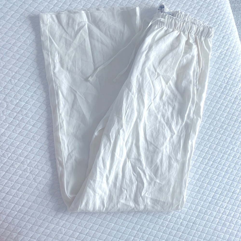 Bershka White Linen Pants